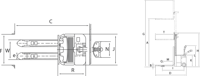Electric stacker 1400 kg drawing-product