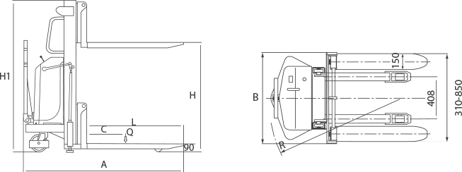 SEMI ELECTRIC STACKER draw